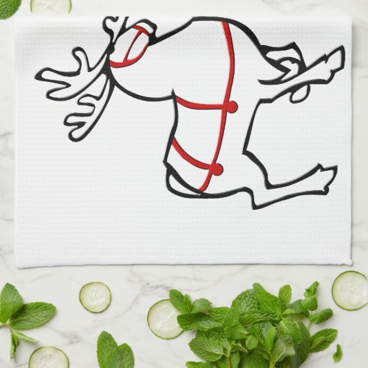 Serviette Reindeer de Noël sur mesure Serviettes d (Plié)