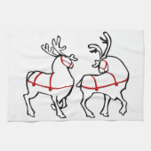 Serviette Reindeer de Noël sur mesure Serviettes d (Horizontal)