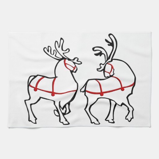 Serviette Reindeer de Noël sur mesure Serviettes d (Horizontal)