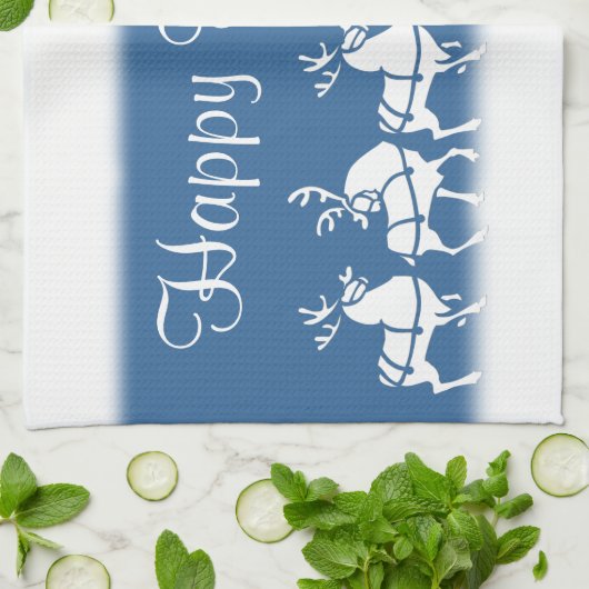Serviette Reindeer de Noël sur mesure Serviettes d (Plié)
