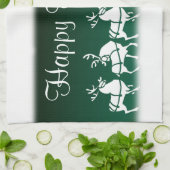 Serviette Reindeer de Noël sur mesure Serviettes d (Plié)