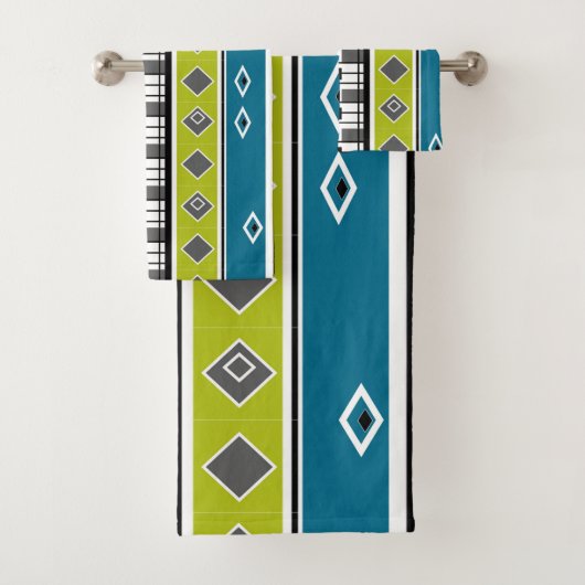 Serviette rétro, années 60, populaire, mode, bleu, (En situation)