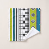 Serviette rétro, années 60, populaire, mode, bleu, (Gant de toilette)