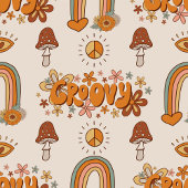 Serviette Rétro Funky Marron et Blush Design Groov
