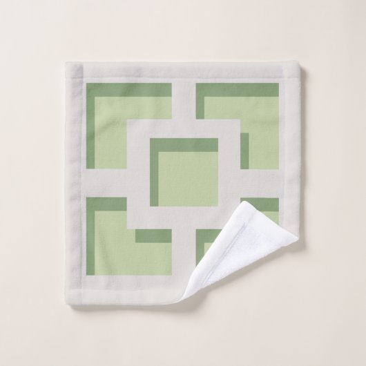 Serviette Retro Green Trellis (Gant de toilette)