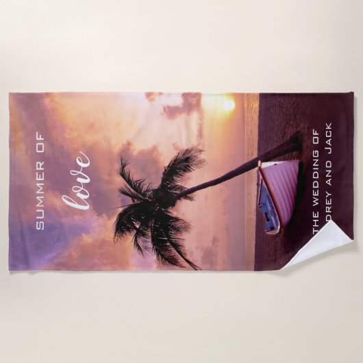 Serviette romantique Tropical Beach coucher de sol (Devant)