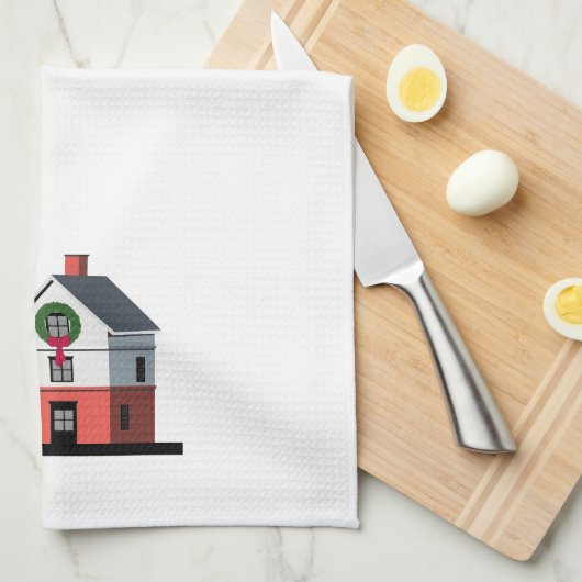 Serviette ronde de Noël de phare d'île (Quart Plié)