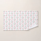 Serviette rose avec pivoine, style prépa pour la f (Serviette à main)