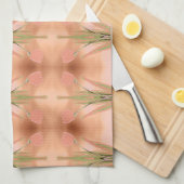 Serviette rose avec tulipes (Quart Plié)