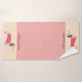 Serviette rose Dachshund Customisée Doxie (Serviette de bain)