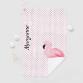 Serviette rose de golf de Flamant rose (En situation)