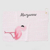 Serviette rose de golf de Flamant rose (Horizontal)
