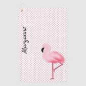 Serviette rose de golf de Flamant rose (Devant)