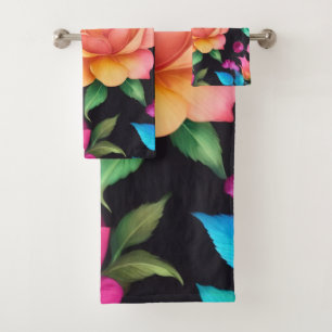 Serviette Rose en étain à fleurs