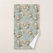 Serviette rose Jardin Jardin Jeu Turquoise Blanc V (Serviette à main)