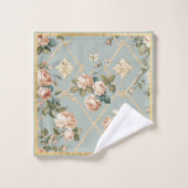 Serviette rose Jardin Jardin Jeu Turquoise Blanc V (Gant de toilette)