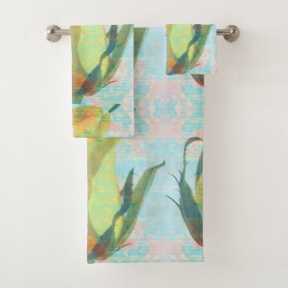 Serviette rose jaune