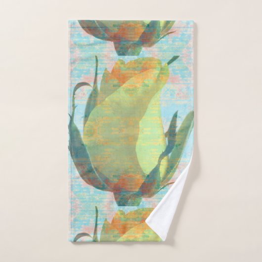 Serviette rose jaune (Serviette à main)