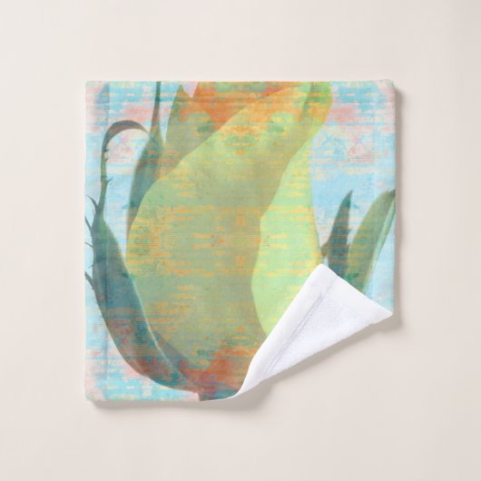 Serviette rose jaune (Gant de toilette)