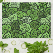 Serviette rose verte vintage (Plié)