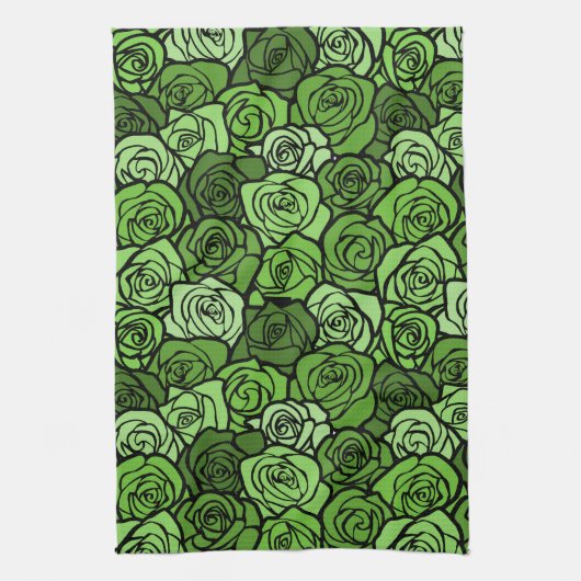 Serviette rose verte vintage (Vertical)