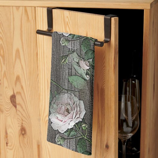 Serviette Roses (Pliage en tiers)