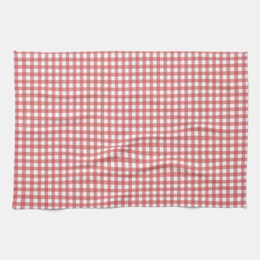 Serviette rouge et blanche de guingan (Horizontal)