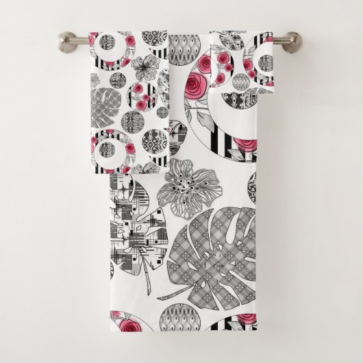 serviette, rouge et noir, couchage, Patchwork, rus (En situation)