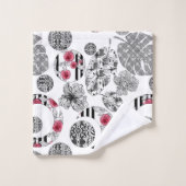 serviette, rouge et noir, couchage, Patchwork, rus (Gant de toilette)