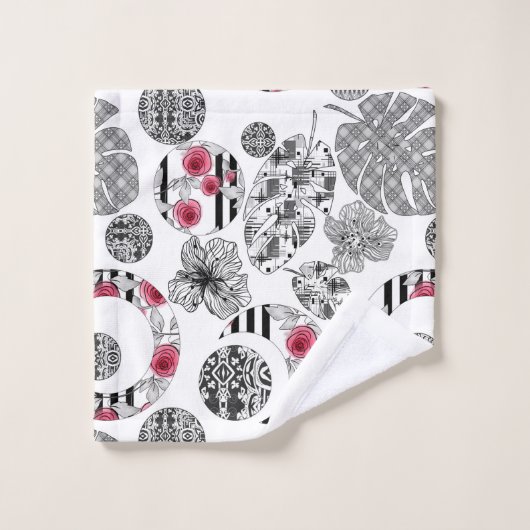 serviette, rouge et noir, couchage, Patchwork, rus (Gant de toilette)