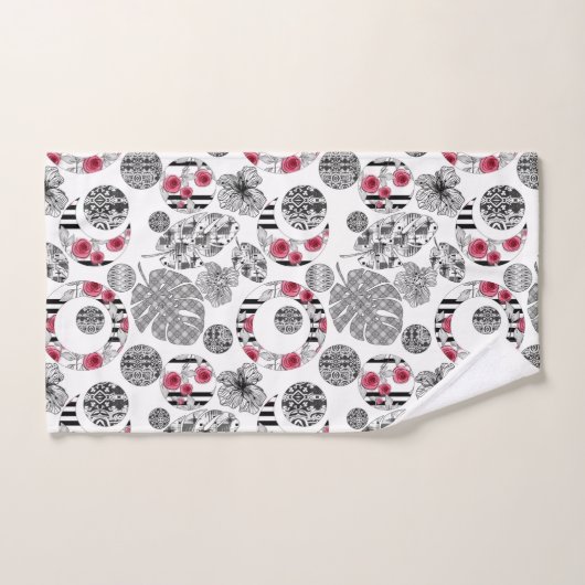serviette, rouge et noir, couchage, Patchwork, rus (Serviette à main)