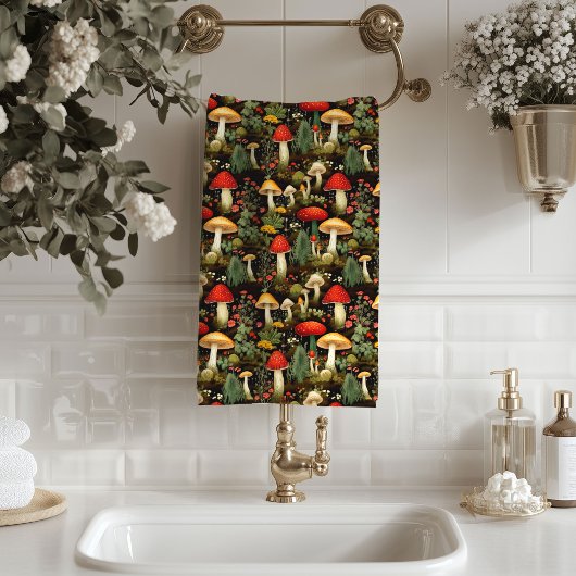 Serviette Rustique aux Champignons - Palette Douce