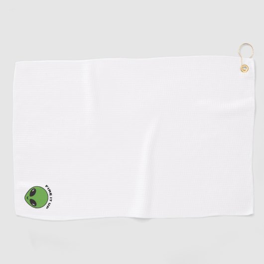 Serviette / Serviette de golf - Tête Alien Tirer (Horizontal)