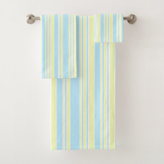 Serviette Set Bleu Jaune Blancs (En situation)