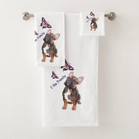 Serviette Set Bouledogue français (En situation)