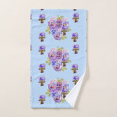 Serviette Shabby Chic Blue Pansy Floral Polka Dot (Serviette à main)