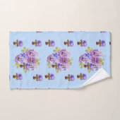 Serviette Shabby Chic Blue Pansy Floral Polka Dot (Serviette à main)