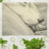 Serviette Shiba Inu Amoureux des chiens Art Tea Se (Plié)