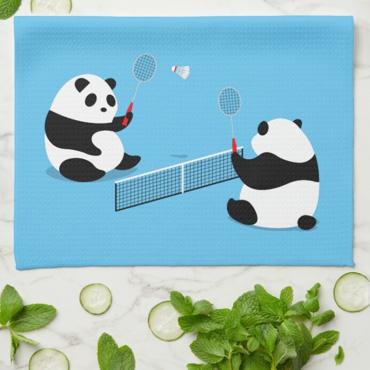 Serviette Sportive Badminton Pandas (Plié)