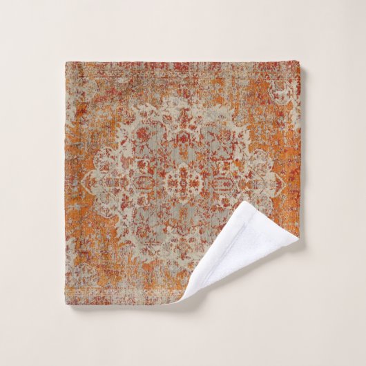 Serviette tapis antique orange (Gant de toilette)