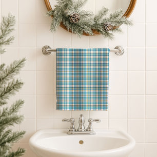 Serviette Tartan Bleu – Cadeau avec Accent Jaune p