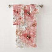 Serviette Tendance Monogramme Salle de Bain Rose e (En situation)