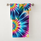 Serviette Tie-Dye Arc-en-Ciel Psychedélique (En situation)