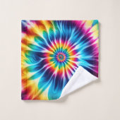 Serviette Tie-Dye Arc-en-Ciel Psychedélique (Gant de toilette)