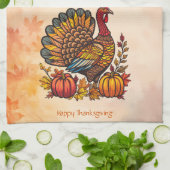 Serviette traditionnelle de cuisine Thanksgiving (Plié)