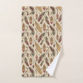 Serviette Tribale Rustique Flèches et Motif de Plu (Serviette à main)