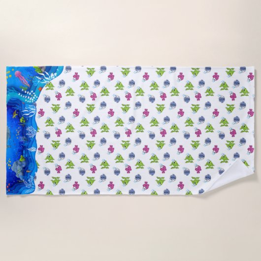 Serviette Tropical Fish Beach (Devant)