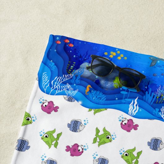 Serviette Tropical Fish Beach (En situation)