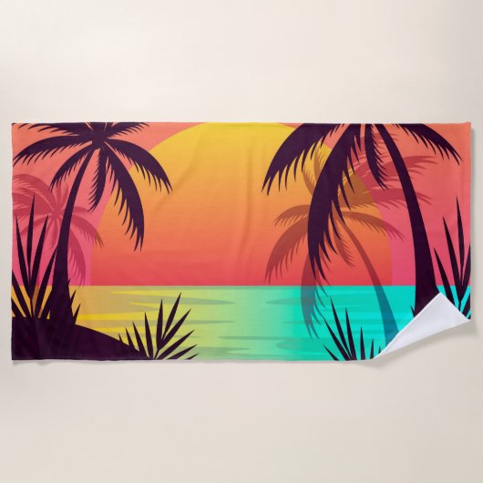 Serviette Tropical Sunset Beach (Devant)