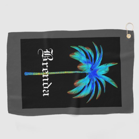 Serviette tropicale customisée de golf de palmier (Horizontal)